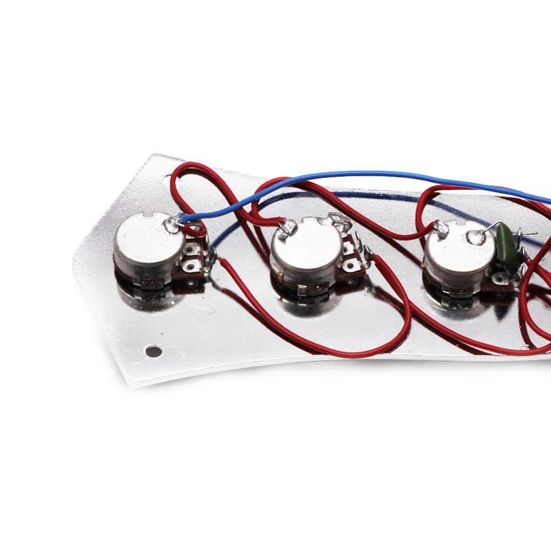 Семь угол ручки Prewired загружено гитарная панель управления серебристого цвета