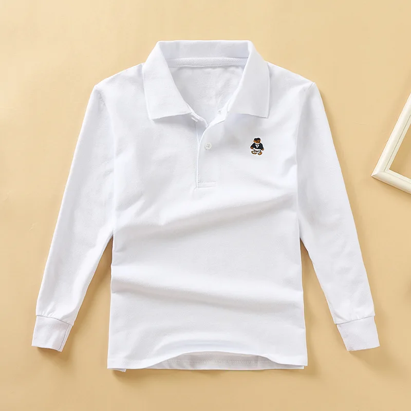 Детская рубашка-поло Jargazol хлопковая с длинным рукавом для мальчиков и девочек