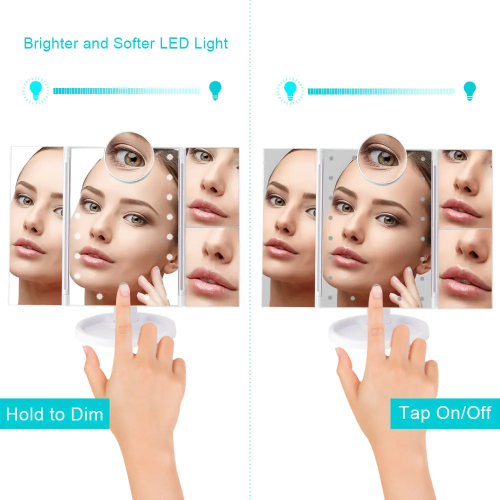 Сенсорный экран 22 светодиодный свет туалетный столик макияж зеркало с