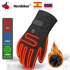 Мотоциклетные Перчатки HEROBIKER, водонепроницаемые, с подогревом, сенсорный экран, на батарейках
