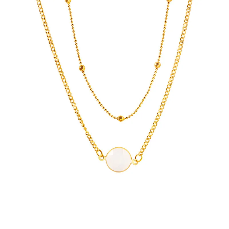 Европейская красота ожерелье из натурального камня Инкрустированного стеклом