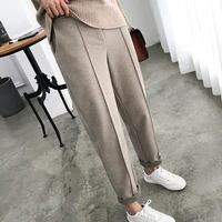 winter plus size wool female work suit young girl pants loose female trousers capris thicken women pencil pants 2021 spring 921f