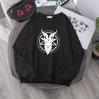 Мужская толстовка с капюшоном и принтом сатаны, в готическом стиле