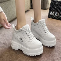 wedges shoes for women 2020 autumn fashion platform casual vulcanized shoes woman brand chunky 10cm high sneakers ladies white