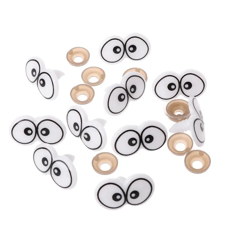 

10pcs Plastic Cartoon Safety Eyes For Toy Bear Doll Puppet Stuffed Animal Crafts Children DIY With Washers