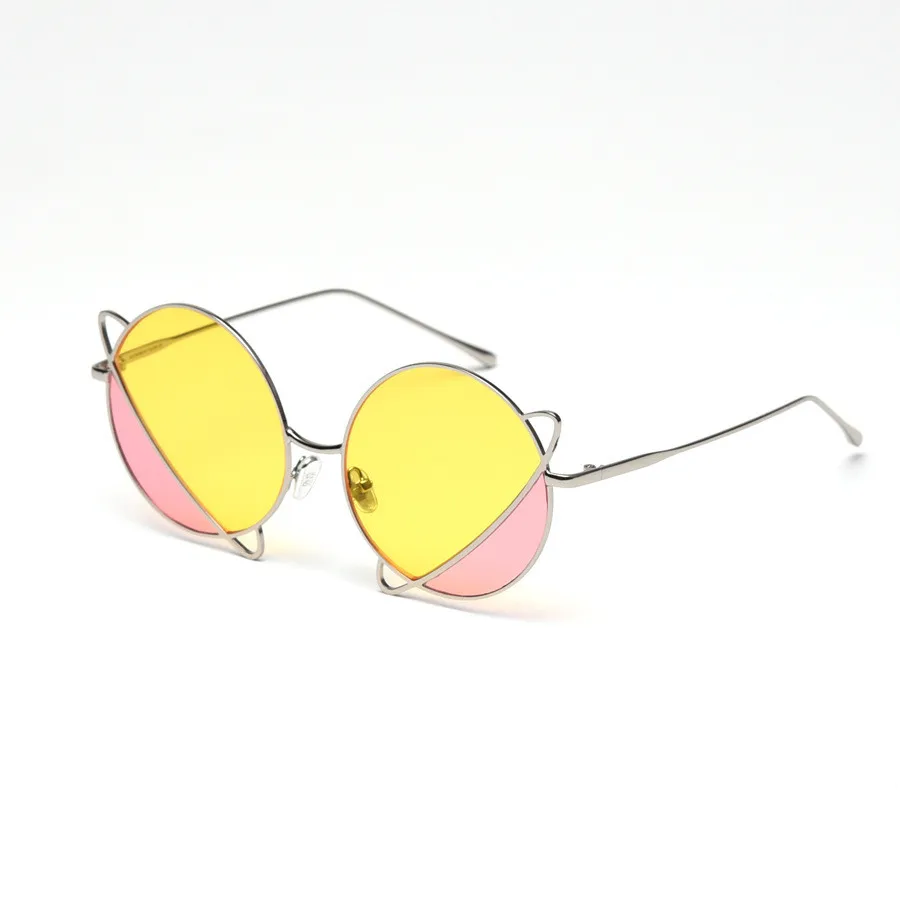 

Роскошные круглые двухцветные солнцезащитные очки для женщин пикантные стильные модные солнцезащитные очки стильные дизайнерские Брендо...