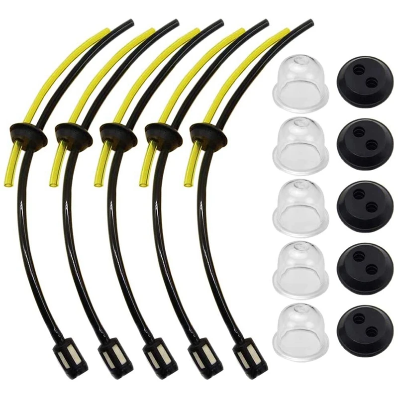

5Sets Petrol Filter Kit Petrol Hose Seal For Timbertech Brush Cutter Auger Hedge Trimmer Brush Cutter Pole Pruner