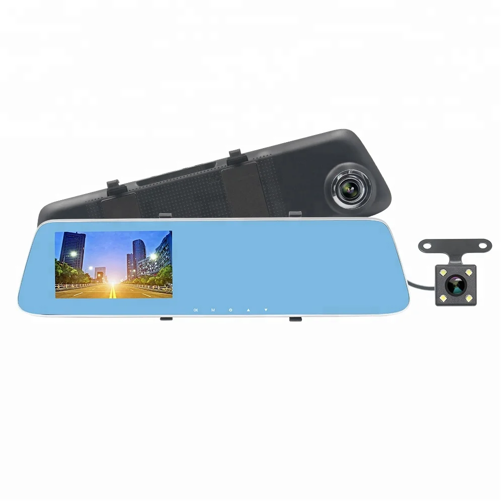 Видеорегистратор 4 3 дюйма скрытый HD 1080P Автомобильное зеркало заднего вида с