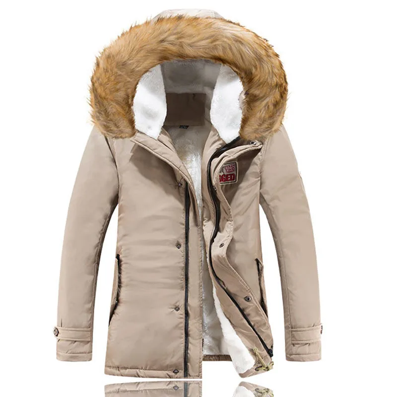 

BOLUBAO Winter Parka Men Fur Collar Thick Warm Jacket Men Hooded Overcoat Outwear Warm Coat Top Wool Liner Parka Coats Male