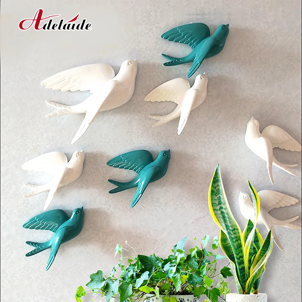 Искусственное украшение для стен статуи Ласточки из смолы домашнее