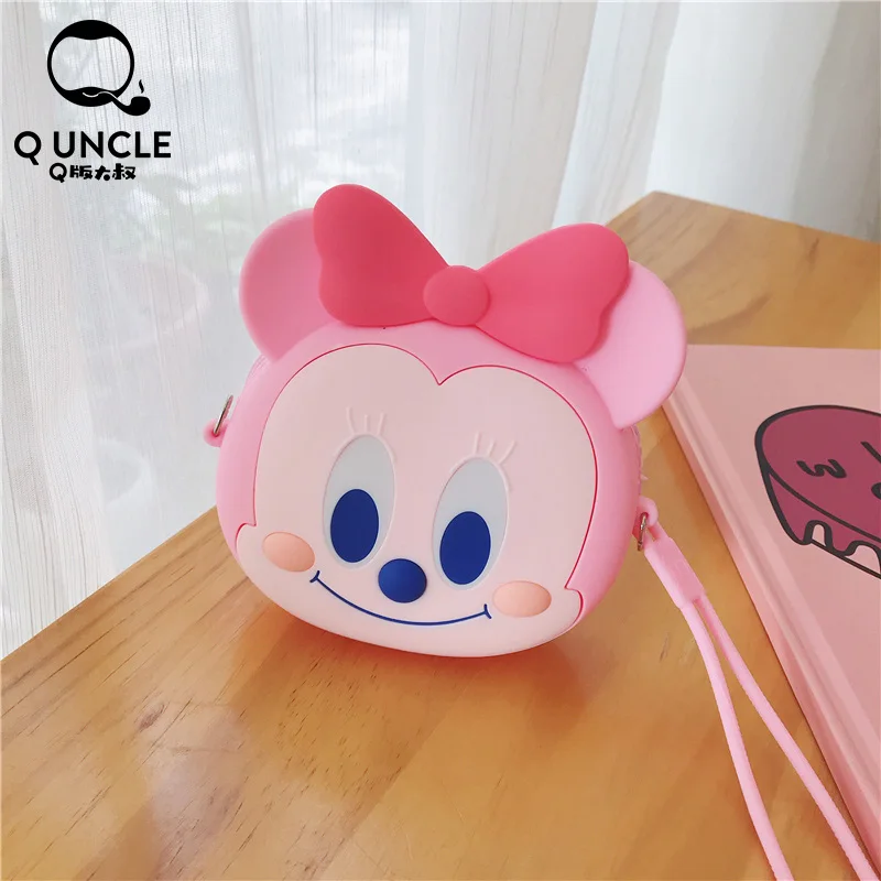 Милый розовый кошелек для монет Q UNCLE маленьких девочек мини-сумки с цепочкой