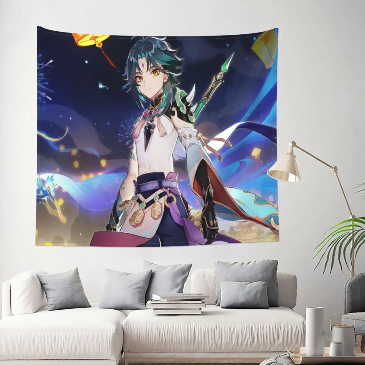 

Genshin Impact Xiao Tapestry Anime Game Decoration Wall Room Home Decor Hanging Bedroom Kawaii Aesthetic Gift