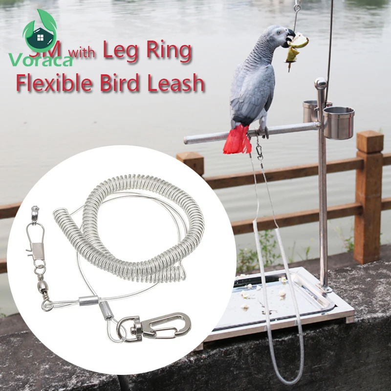 Анти укус 3 м с кольцом для ног попугай Летающий тренировочный поводок ультра