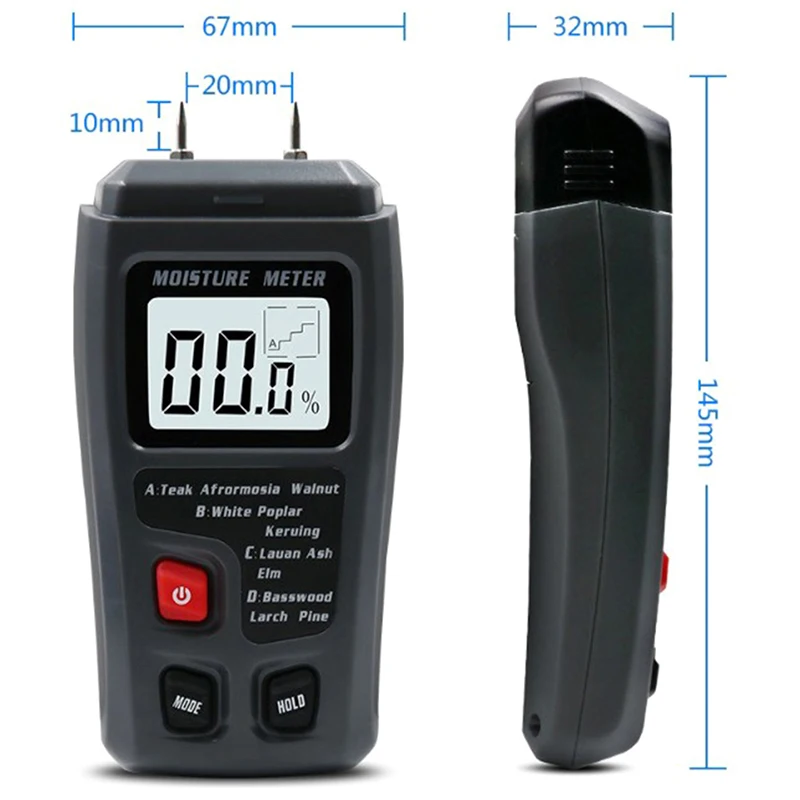 

Hot sall EMT01 Digital Wood Moisture Meter Wood Humidity Test Hygrometer Timber Detector