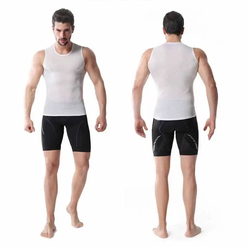 Белый мужской велосипедный базовый слой летняя Джерси жилет дышащий MTB дорожный