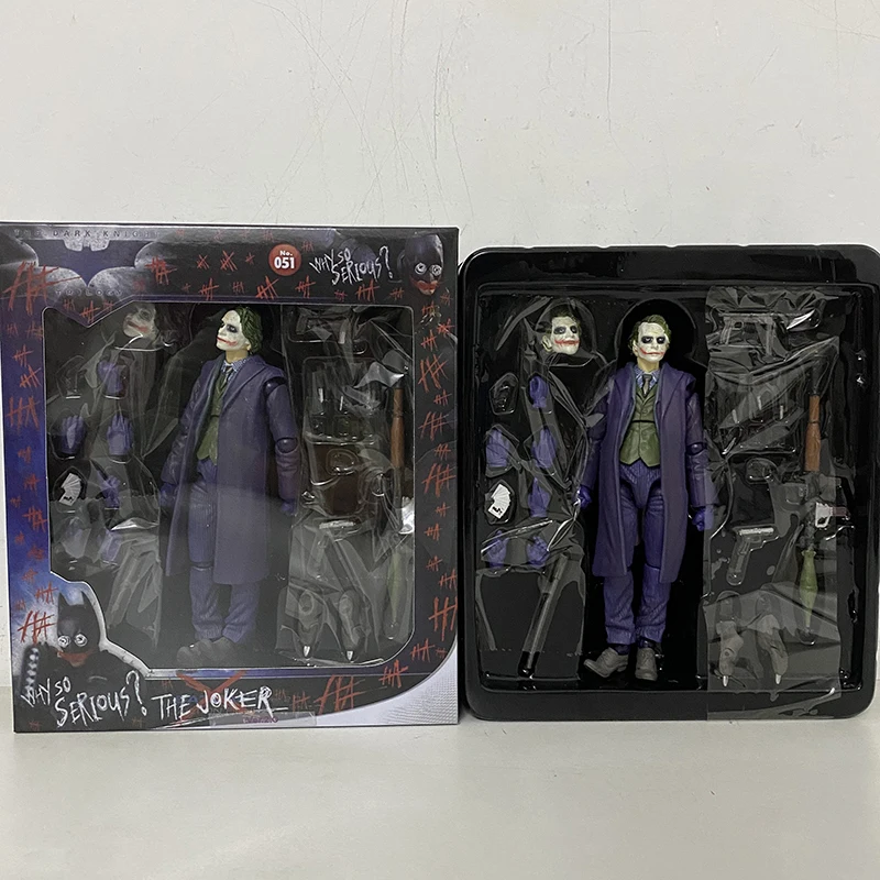 

Mafex 051 Joker Action Figure Heath Ledger The Dark Knight Quinn Figures Collectible Toys Christmas Gift 15cm