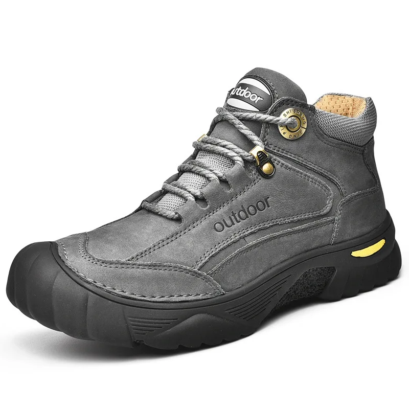 

Мужская спортивная обувь, походная обувь, мужская обувь, дышащая обувь из первого слоя воловьей кожи, противоскользящая и водонепроницаема...