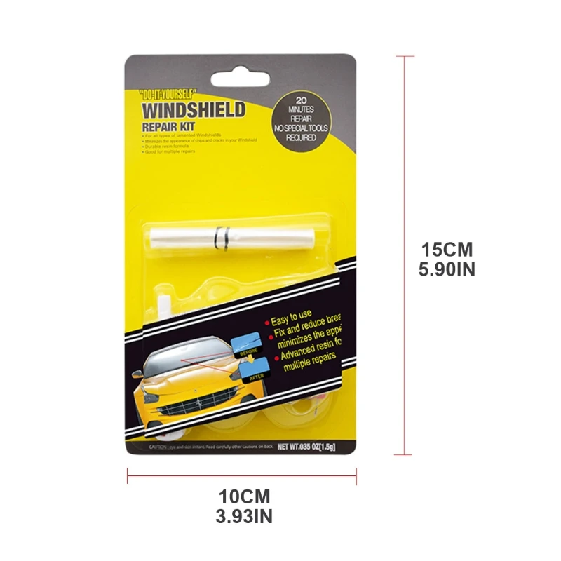 

Car Windshield Repair Kit Auto Glass Crack Repair Tools with Repair Resin 203C