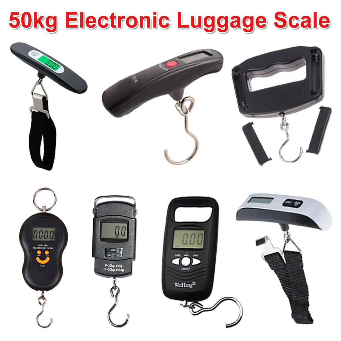 

Fish Hook Hanging Scale 50kg/110lb Digital Electronic Luggage Scale Portable Suitcase Scale Handled Travel Bag Weighting