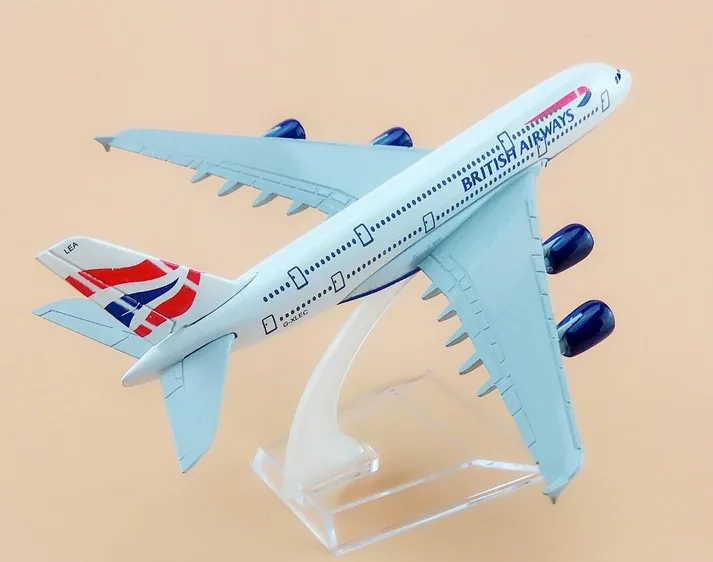 Модель самолета Боинг A380 британские дыхательные пути 16 см модель из сплава для