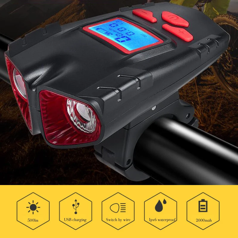 

Светильник велосипедный Аккумуляторный с зарядкой от USB, 5 режимов работы