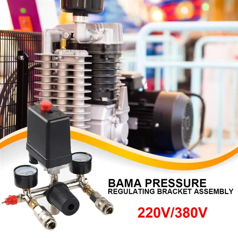 

Air Compressor Pressure Pump 220V/380V Switch Control Manifold Relief Regulator With Gauge Air Pump Control Valve