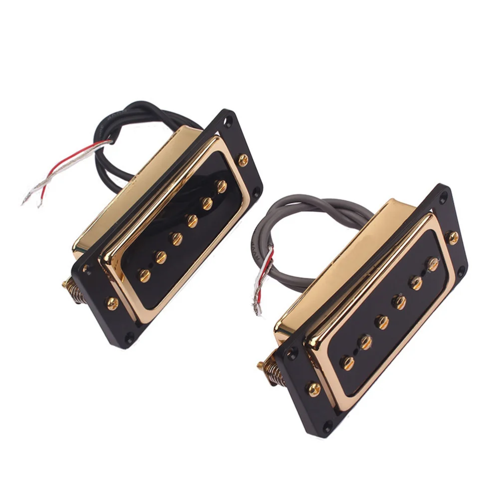 

Guitar Humbucker Pickup Kits With Frame Cover for Electric Guitar and Pedal Steel Guitar (Golden)