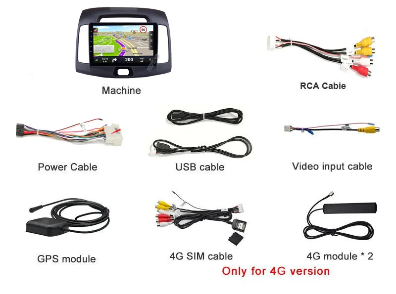 2G+ 32G Android 9,1 4G Автомобильный Радио Мультимедиа Видео плеер навигация gps WiFi 2 din для hyundai Elantra HD 2006-2010 без dvd