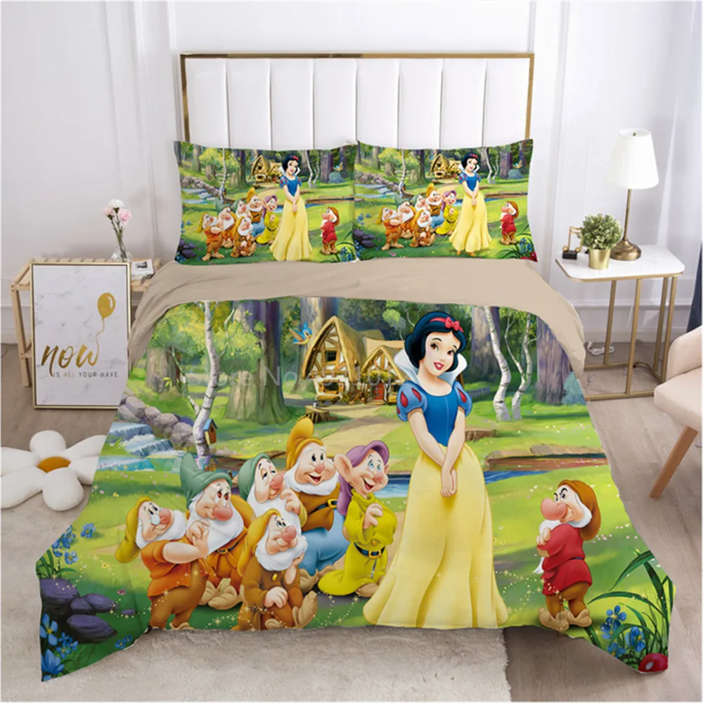 

Disney 3D Prints Belle Princess Cinderella Comforter Duvet Cover Sets Full Size Bedding Set Children Girls Gifts Room Decoration