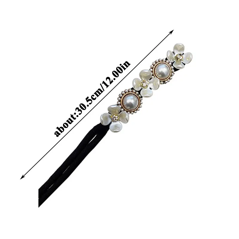 

Big Pearls Ribbon DIY Hairstyle Headband Hair Making Tools Women Wild Hair Ring Pearl Flower Magic Bun Maker Hair Accessories