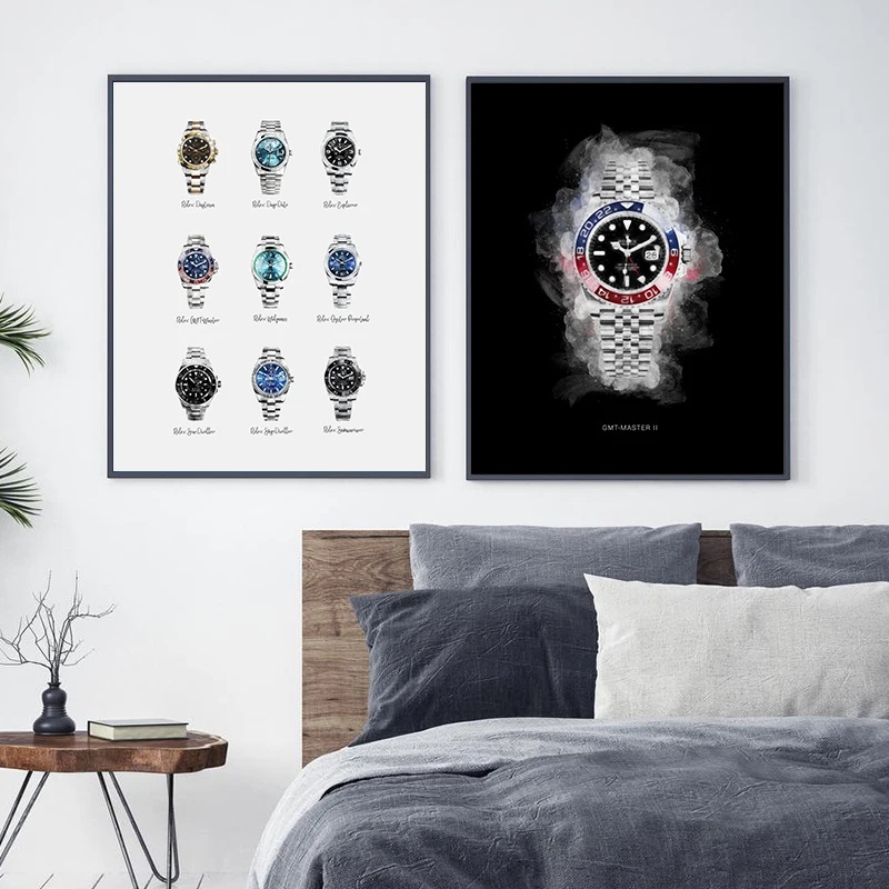 Роскошные часы Картина на холсте Куадрос скандинавские постеры и принты HD