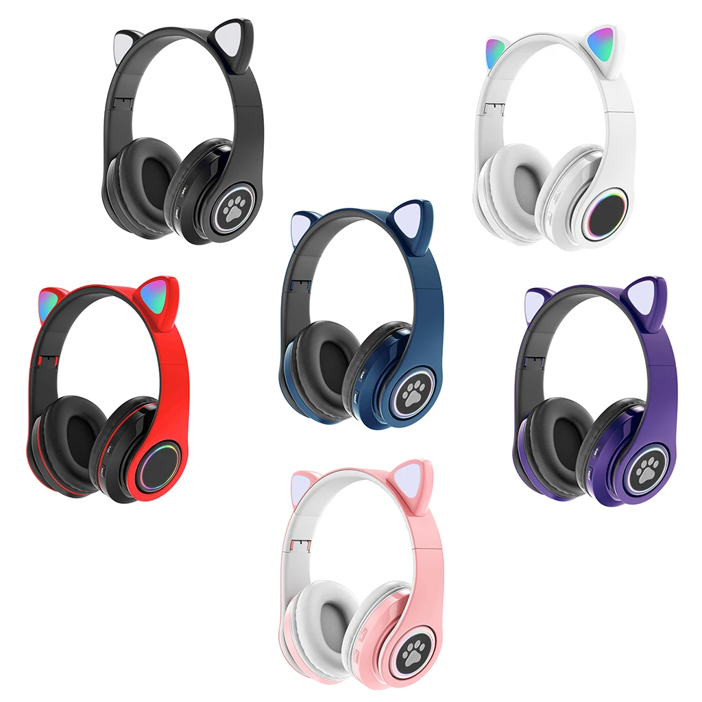 Bluetooth-Совместимость 5 0 беспроводная гарнитура с кошачьими кроличьими ушками