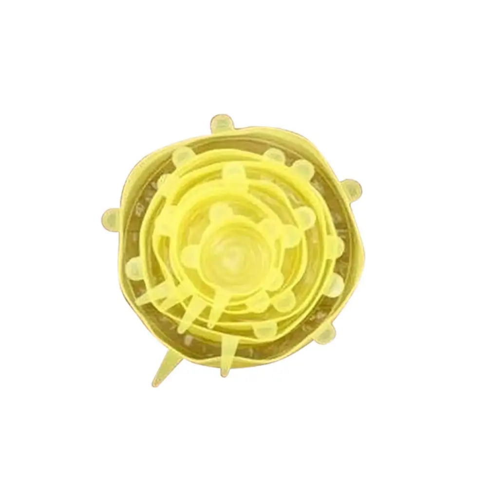 6 шт./компл. эластичный силиконовые крышки многоразовые супница Чехлы Еда свежие