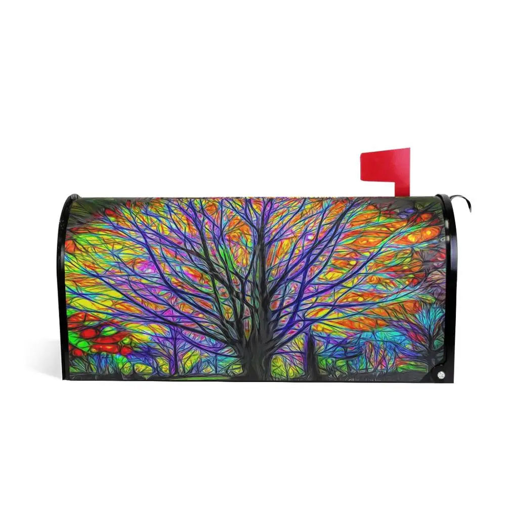 Водонепроницаемый чехол для почтового ящика с изображением радужного дерева