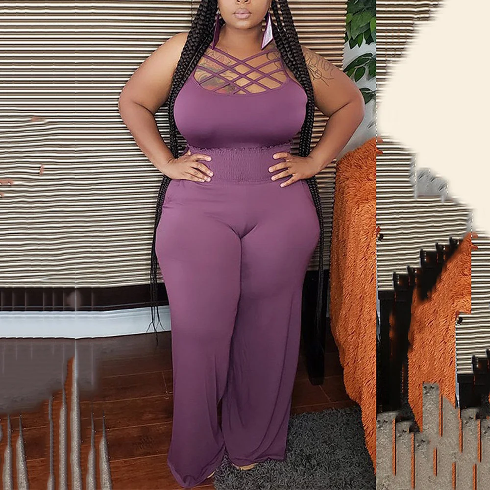 

4XL 5XL Plus Size African 2 Pieces Sets Spaghetti Strap Tops & Pants High Waist Bodycon Sexy Evening Night Club Outfits Sets New