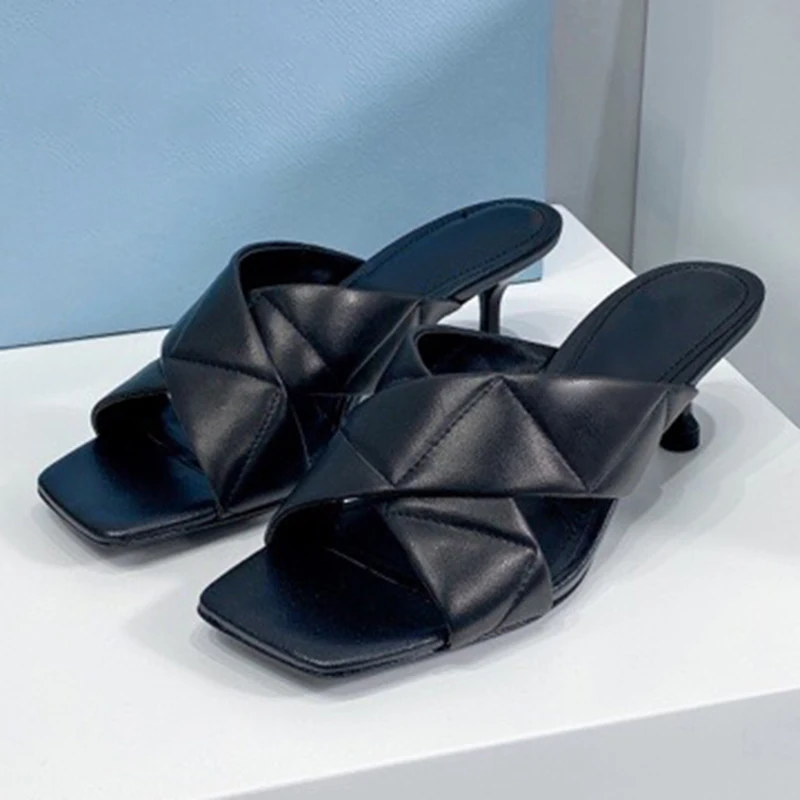 

New Fashion Women Slipper 5.5cm Heels Summer Sandals High Quality Female Shoes Free Shipping