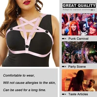 pink pentagram harness fashion hollow bra waist size suspender plus size busty women dance costume accessories goth sword belt