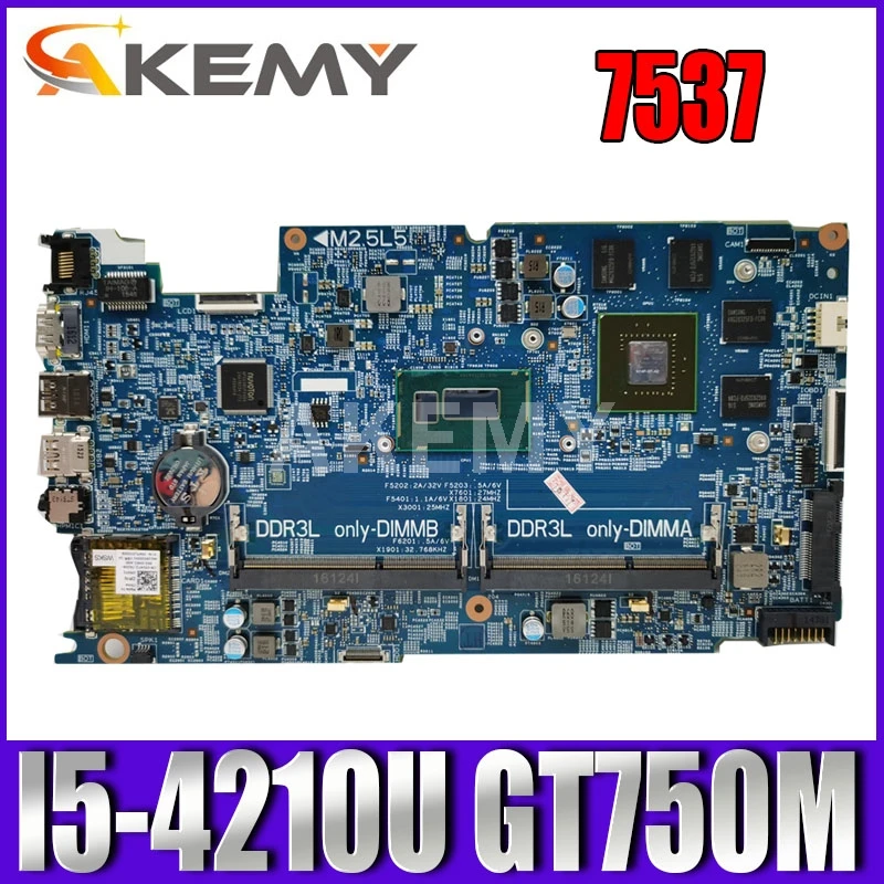 DOH50 MB 12311 2 KJ7NX CN 03V4T2 3V4T2 для For DELL Inspiron 15 7537 материнская плата ноутбука SR1EF I5 4210U GT750M