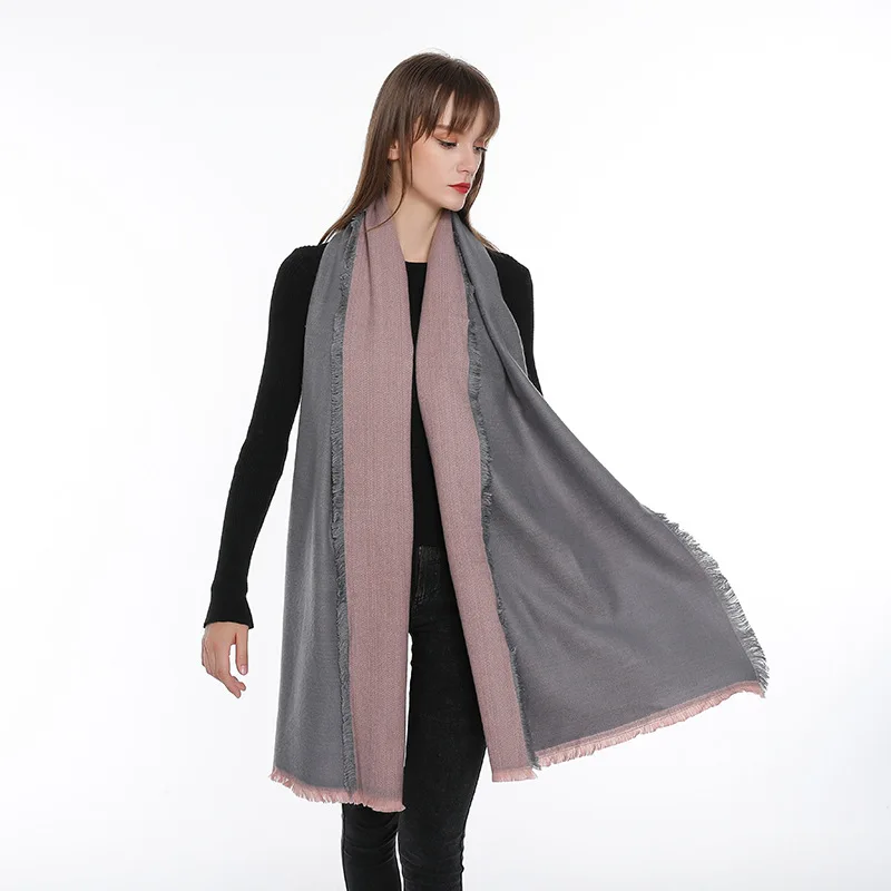 Зимний Шарф для женщин большой двусторонний кашемировый шаль корейская версия