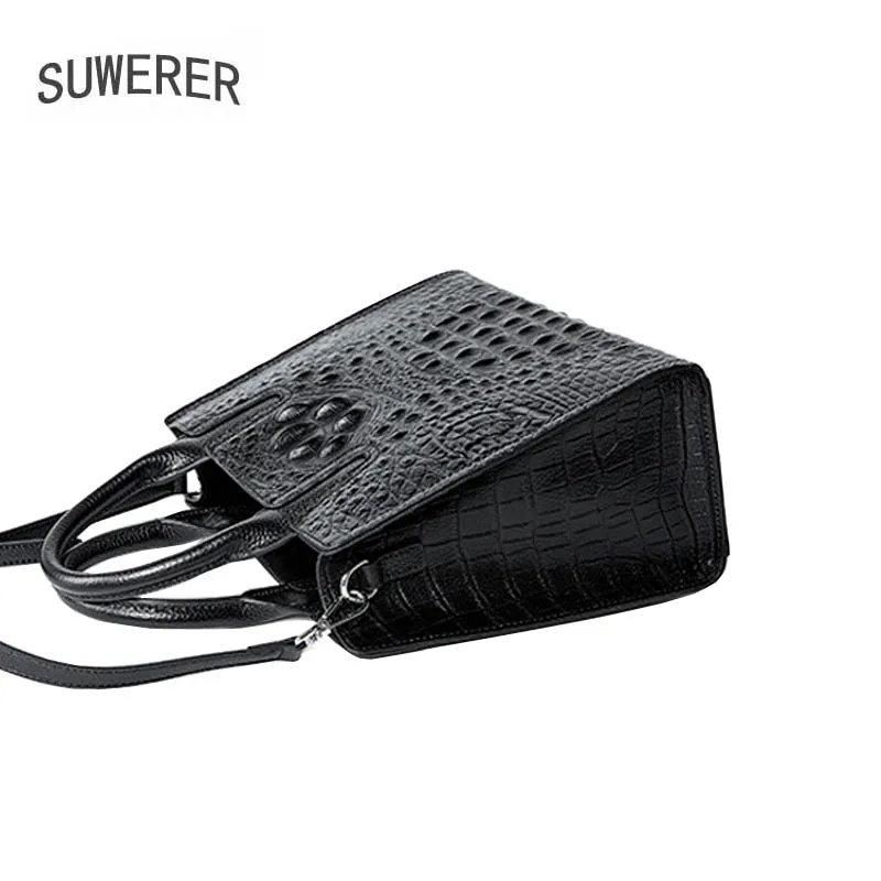 

Genuine leather handbags 2020 new first layer cowhide large-capacity handbag temperament commuter crocodile pattern messenger ba