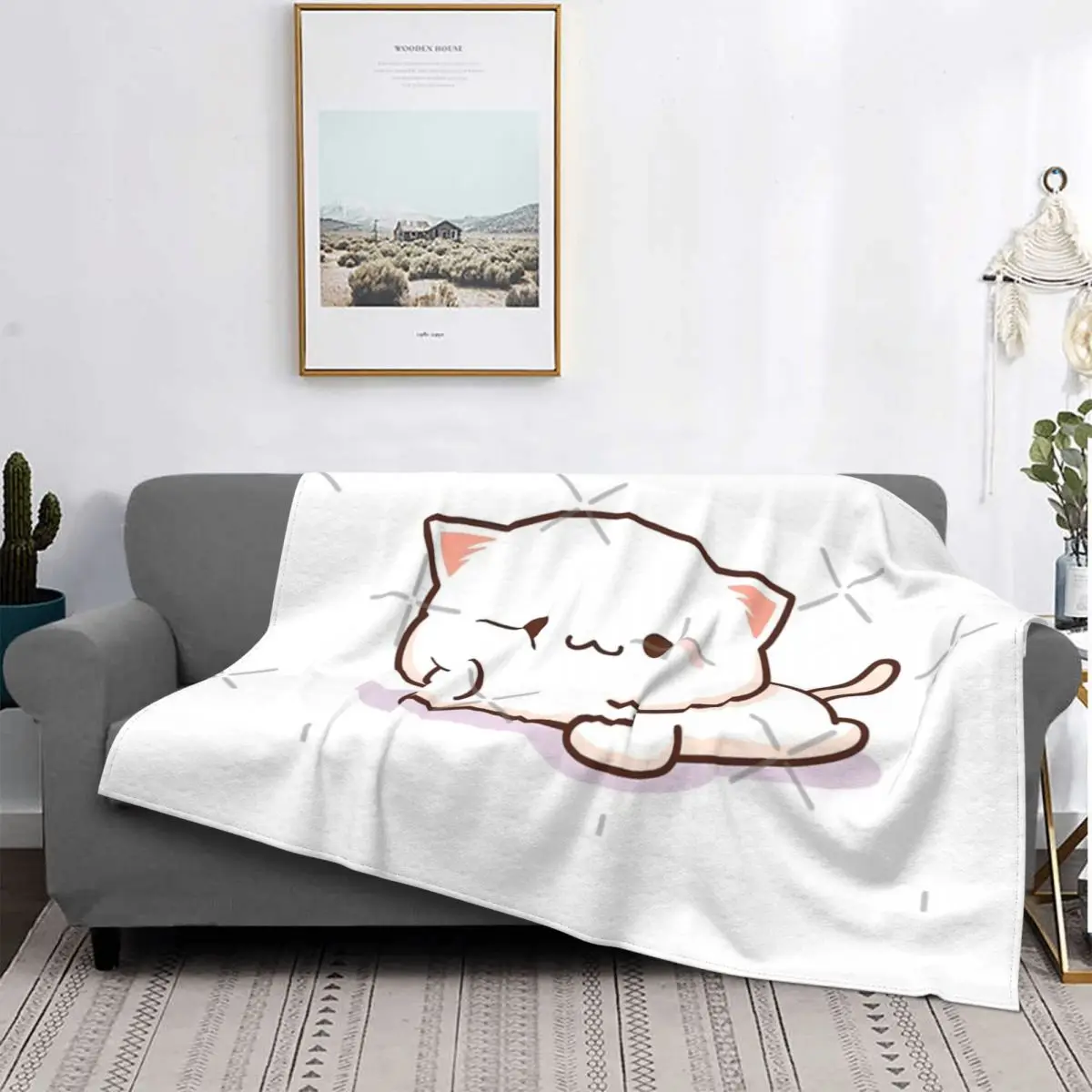 

Manta de gato paté meow-life, colcha de cama a cuadros, colcha de lino, manta de muselina 150, mantas администраторы