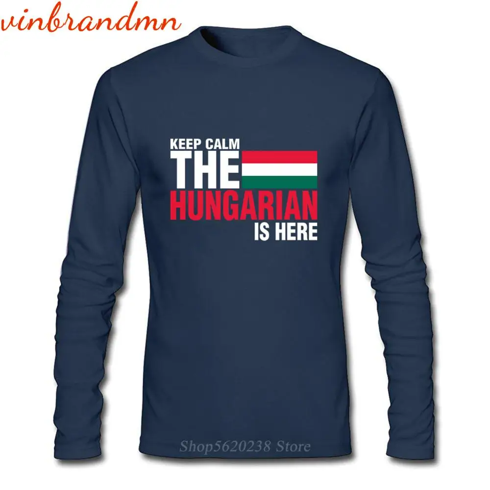 Мужская футболка с длинным рукавом Keep Calm Fear The Hungarian Is Here модная принтом