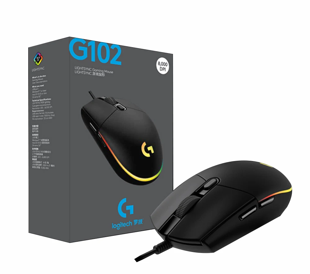 Мышь Logitech G102 Lightsync Проводная игровая мышь с боковой кнопкой подсветкой