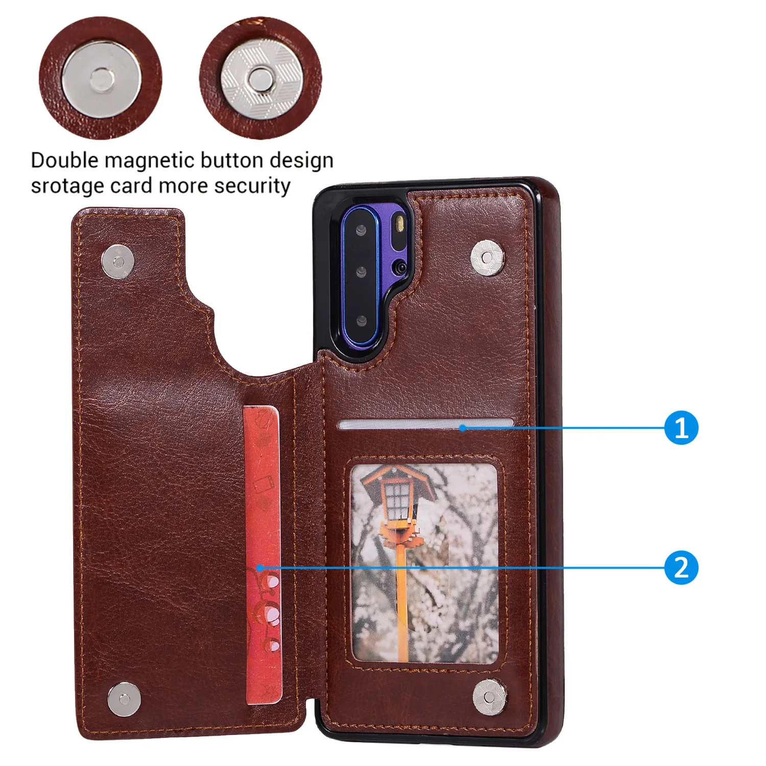 Многофункциональный чехол-кошелек с отделением для карт и подставкой телефона