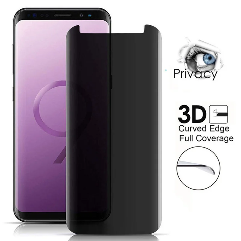 9D 9H Privacy Tempered Glass For Samsung Galaxy S10 S9 S8 Plus Screen Protector Full Cover Protective Film | Мобильные телефоны и