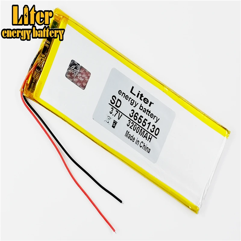 

3655130 3.7V 3200mah Lithium polymer Battery with Protection Board For PDA Tablet PCs Digital Products F