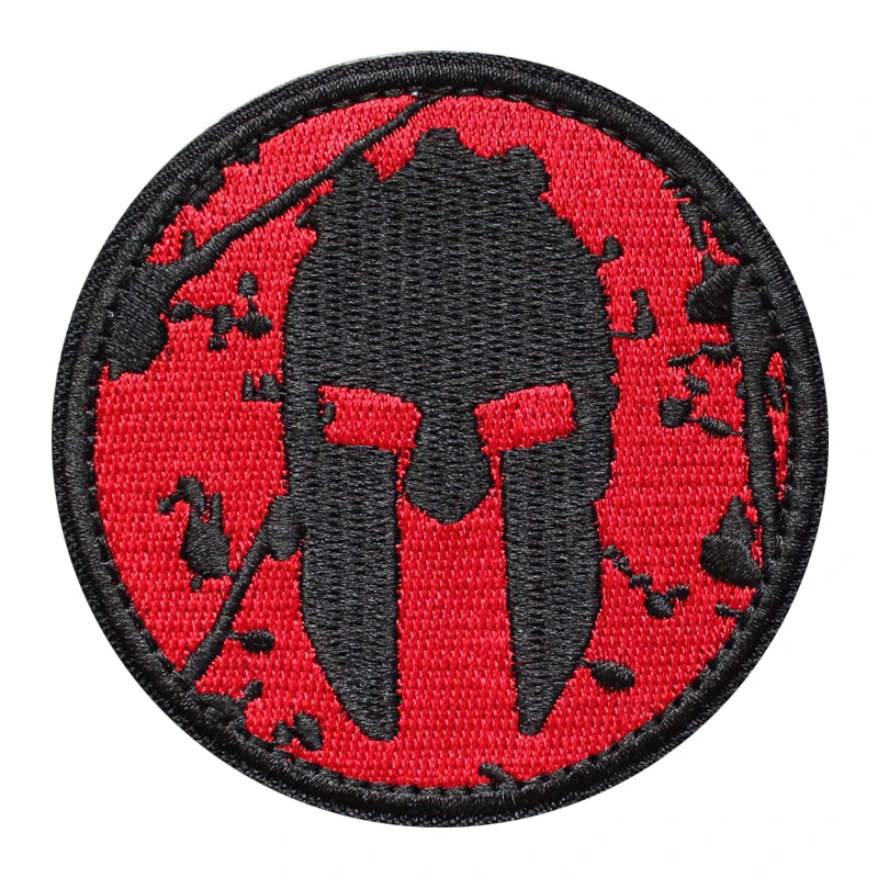 Спартанский Armor Warrior нашивка на Шлем Полный Вышивка Липучка Тактический глава