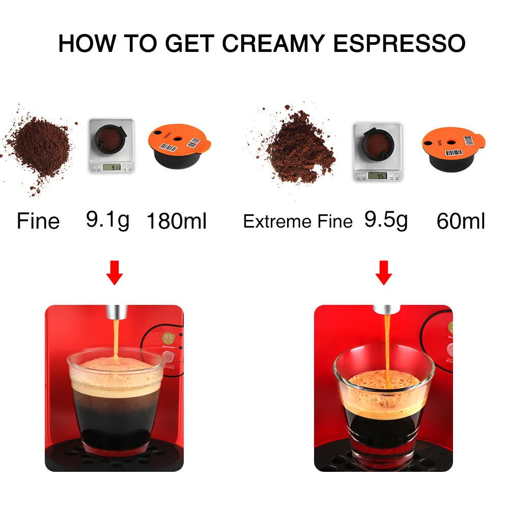 

60/180ML Coffee Capsule Cup Reusable Plastic Filter Basket Pod Coffee Crema Maker Machine Kitchen Gadgets for Bosch-s Tassimo