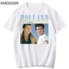 Мягкая летняя модная футболка Tom Holland из чистого хлопка с графическим принтом, универсальная уличная футболка для мужчин и женщин