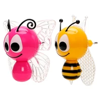 eu plug light sensor cartoon bee led night lamp cute colorful bedside lights bedroom childrens gifts for baby